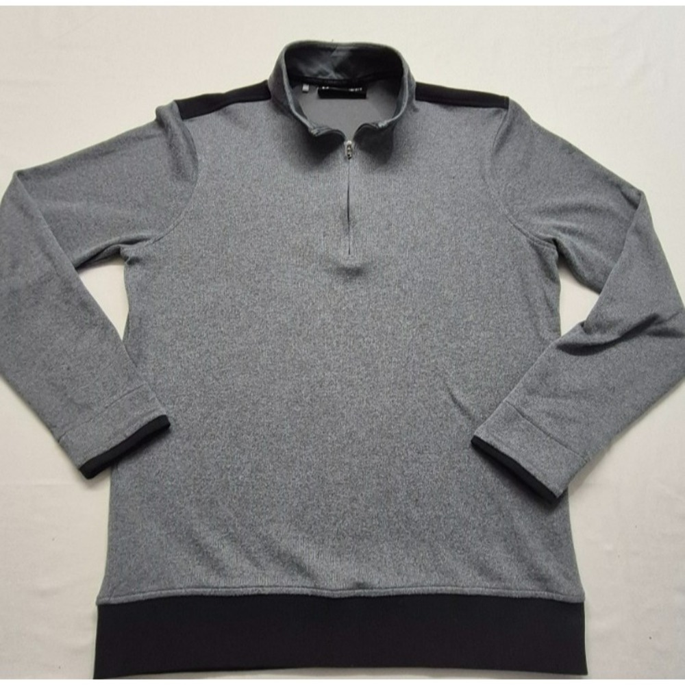 Under Armour Cold Gear‎ men's loose gray 1/4 zip black details sweatshirt sz. Lg